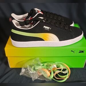 Puma Suede NBA 2K Shot Meter Sneakers Black White 397840-01 Men Size 11.5 New
